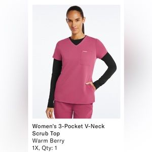 Jaanuu 3 Pocket V-Neck Scrub Top
